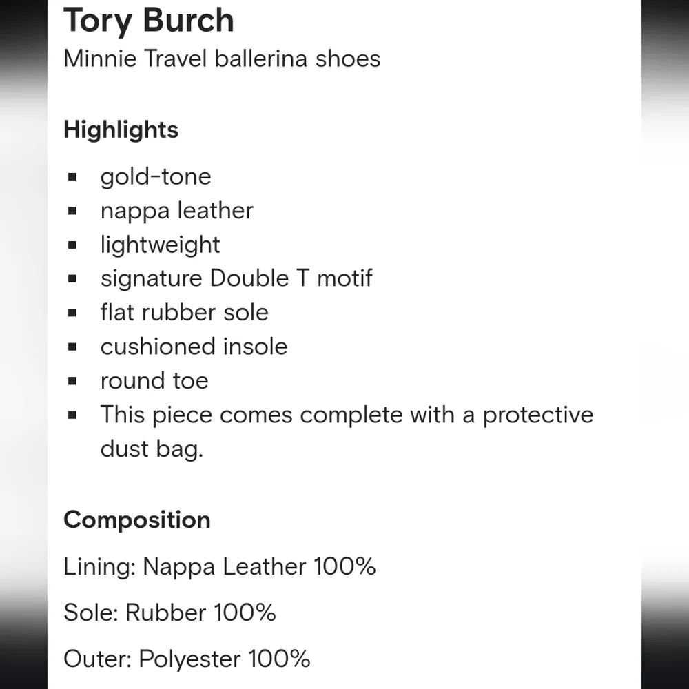 Tory Burch Minnie Gold Women's Shoes Size 6 New Without Box